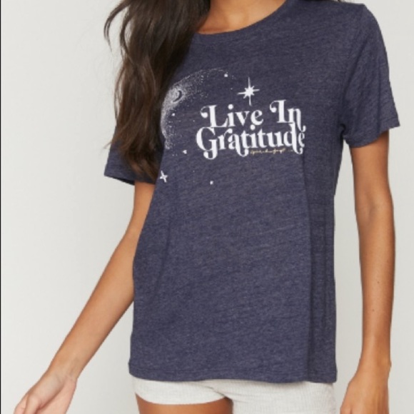 Spiritual Gangster - Live with Gratitude Tee Night Navy Blue - Small - NWT - Picture 2 of 4